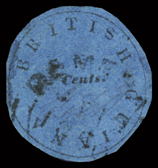 1850-51 12c Black on blue, Townsend Type C, with initials