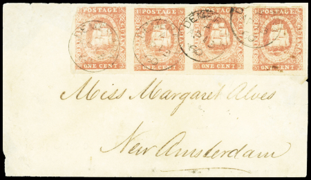 THE ALFRED CASPARY STRIP OF FOUR ON COVER1c Dull red,
