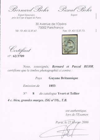 4c Blue, three neatly used examples with good margins