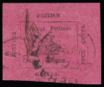 4 cents Black on rose-carmine, position 1, with initials