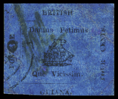 4 cents Black on Blue surfaced glazed paper, position
