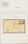 1867 Folded cover to France franked by 1862-65 4c greyish