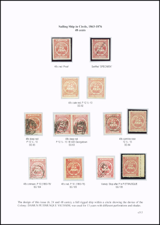 1863-75 Sailing Ship in Circle specialised selection