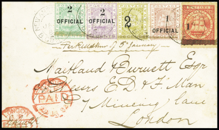 1881 Provisionals, Cover from New Amsterdam to London