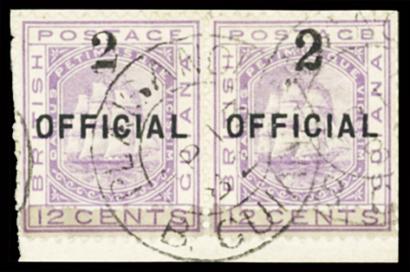 1881 Provisionals, 2 on 12c pale violet, horizontal