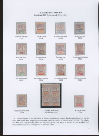 1889-1910 Keyplate Issues, three exhibition pages with