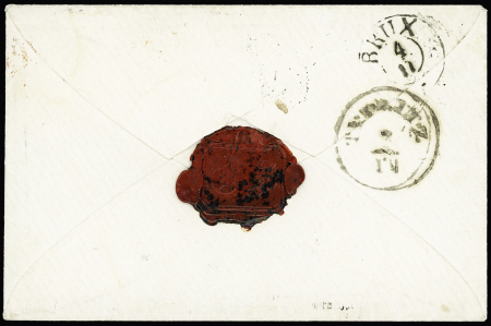 N°14+16 obl. losange N sur lettre de Paris 1861 pour