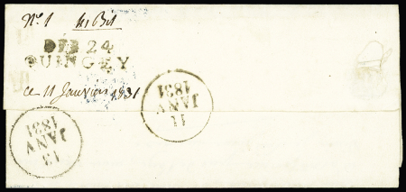 MP "Deb 24 Quingey" (1831 - 33 x 9mm - ind 23). Rare et TB