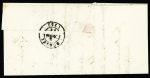 N°4 OBL grille + cursive "24 Sancey-le-Grand" + CAD T15 "Pierrefontaine-les-Varans 24" (1851) sur lettre. Jolie pièce