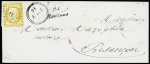 N°13 OBL PC 2743 + cursive "24 Roulans" + dateur "B" (21 avril 1854) sur lettre pour Besançon. TB