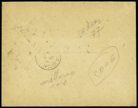 N°140, paire interpanneau millésime 3 + n°183 + n°184 OBL CAD "Poste aux armées 77" (1924 - Mayence) sur lettre recommandée. TB