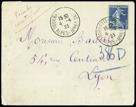 N°140, faux pour tromper la Poste OBL CAD "Tourette