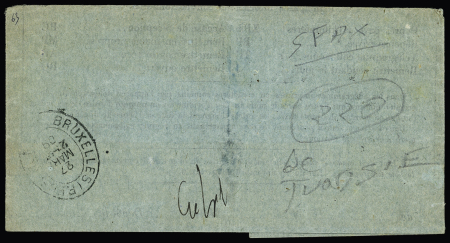 N°140 en paire OBL Lille (1909) sur télégramme recommandé en provenance de Sfax (Tunisie) pour Bruxelles. TB