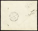 Grande-Bretagne n°139 + 130 en paire OBL CAD "Surbiton Surrey" (1912) sur lettre pour Paris réexpédiée avec France n°137 + 140 OBL Paris 1 pl. de la Bourse en pneumatique taxé pour 2ème échelon de poids avec timb
