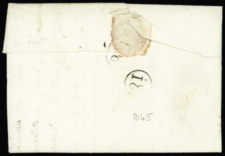 MP "24 Baume les" (an 4 - nom révolutionnaire après suppression du mot "Dames") sur lettre pour Paris, ind 18. TB
