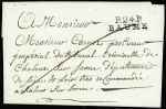MP "P 24 P Baume" (1807 - nom révolutionnaire) sur lettre pour Chalon sur Saône, ind 17, frappe superbe