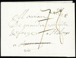 MP "24 deb Besançon" sur lettre de Laigle pour Besançon (an 11 - 1802). Frappe superbe