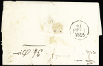 Cachet d'essai rect "Besançon 24 20 fevrier 1828" sur lettre pour Senones, ind 24. RR et TB
