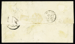 N°3 OBL grille + cursive "24 Arcey" + T14 "L'Isle-s-le Doubs (24)" (13 fev 1849) sur lettre (nom du destinataire découpé). TB