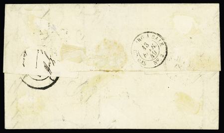 N°3 OBL grille + cursive "24 Arcey" + T14 "L'Isle-s-le Doubs (24)" (13 fev 1849) sur lettre (nom du destinataire découpé). TB