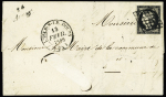 N°3 OBL grille + cursive "24 Arcey" + T14 "L'Isle-s-le Doubs (24)" (13 fev 1849) sur lettre (nom du destinataire découpé). TB