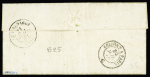 N°14 OBL PC 289 + CAD erroné "Beaume les Dames (24)" (1862) au lieu de "Baume" sur lettre Le Valdahon. TB