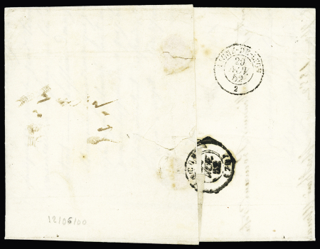 N°6, 1F carmin, OBL PC 2069 + T15 "Montbéliard (24)" (1853) sur lettre pour Macon . TB