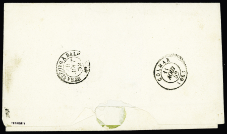 N°4 OBL PC 107 + cursive "24 Arcey" + T15 "L'Isle-s-le-Doubs" (1852) sur lettre. Rare et TB
