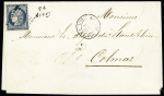 N°4 OBL PC 107 + cursive "24 Arcey" + T15 "L'Isle-s-le-Doubs" (1852) sur lettre. Rare et TB