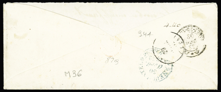 N°4 OBL PC 172 + T15 Montbéliard (1852 + cursive "24 Audincourt" sur lettre pour Neufchatel (Suisse) avec marque encadrée rouge "Dep. Limit". RR et TB