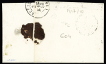 N°10 OBL PC 1417 + cursive "24 Goumois" + T15 "Maiche (24)" + dateur B + boite rurale "R" de Charmauvilliers sur lettre. TB