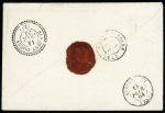 N°12, 5C vert, 4 pièces OBL GC 1790 + T22 "Hérimoncourt (24)" (1864) sur lettre pour Blamont. TB. Certificat Robineau