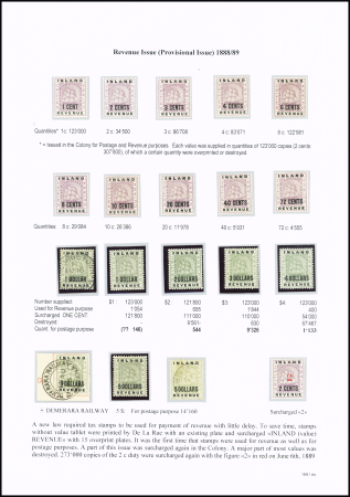 1888-89 INLAND REVENUE complete mint set of 15 to $5