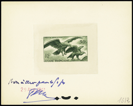 Poste aérienne n°35 50f vert Aigles, épreuve de