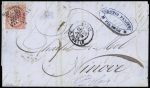 Lettre datée de Florence 1866 postée à Paris avec