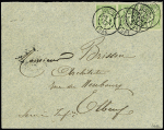 N°102a, paire et isolé obl. càd Louviers (Eure)