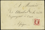 N°17B 80c rose, 2 voisins, obl. PC 3721 +T15 Constantine