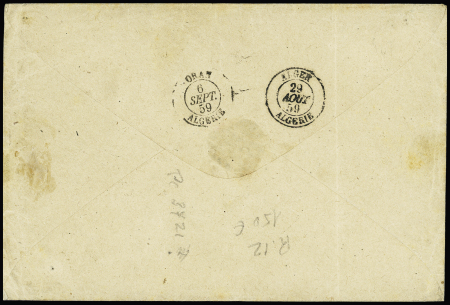 N°17B 80c rose, 2 voisins, obl. PC 3721 +T15 Constantine