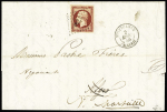 N°17A 80c carmin obl. PC 3730 +T15 Mostaganem 1856
