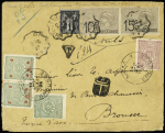N°83 + 2   timbres fiscaux à 10c et 15c OBL convoyeur-ligne
