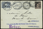 N°97 OBL   Paris R. d'Amsterdam (1900) sur simili-entier