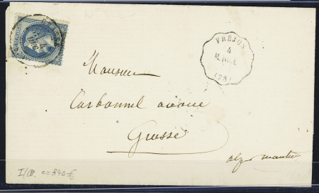 Cad T17 Grasse  (Var) sur n°29 (pd) + cachet convoyeur
