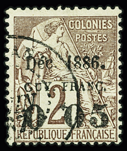 N°2 0,05 sur 2c lilas-brun sur paille type Alphée