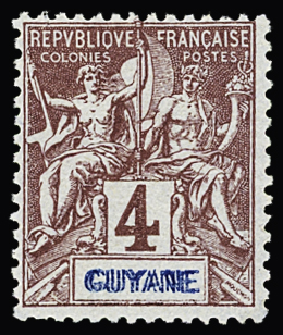 N°32a 4c lilas-brun type Groupe, neuf, TB