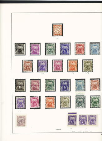 Lot fin de catalogue (taxe, franchise militaire, grève, télégraphe). Plusieurs belles pièces, neufs * et **, obl., B/TB