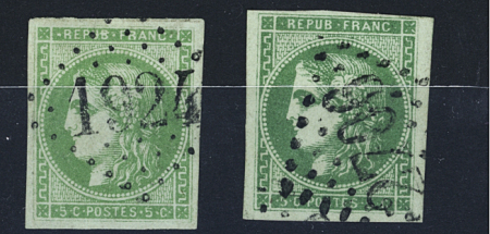 N°42B 5c vert-jaune Cérès : un ex. obl. GC 1924