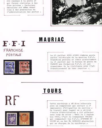 Sélection de timbres sur la Libération : Annemasse