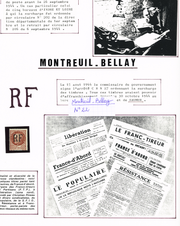 Sélection de timbres sur la Libération : Annemasse