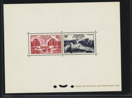 N°819-819, Palais de Chaillot, bloc spécial, neuf