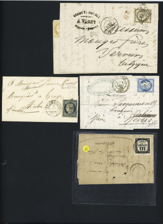 1850-1874, Sélection de 28 lettres et 2 devants dont